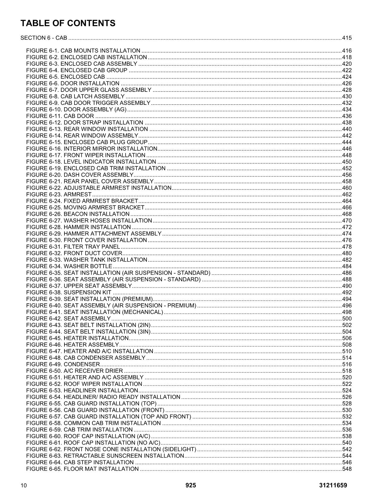 JLG 925 Telehandler Parts Catalog Manual 31211659