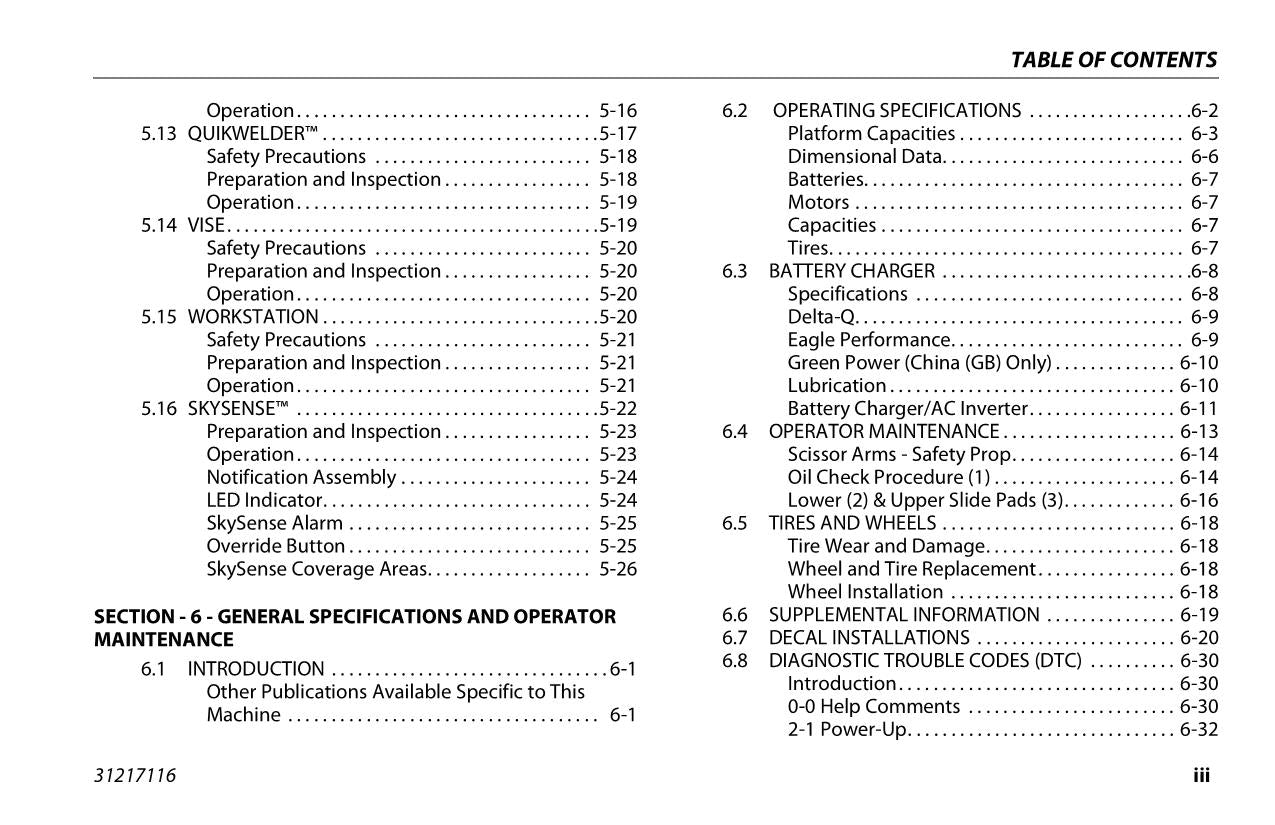 JLG 1930ES 2032ES 2632ES 2646ES 3246ES Boom Lift Operators Manual