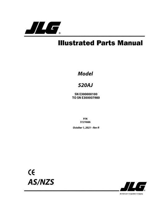 JLG 520AJ Boom Lift Parts Catalog Manual