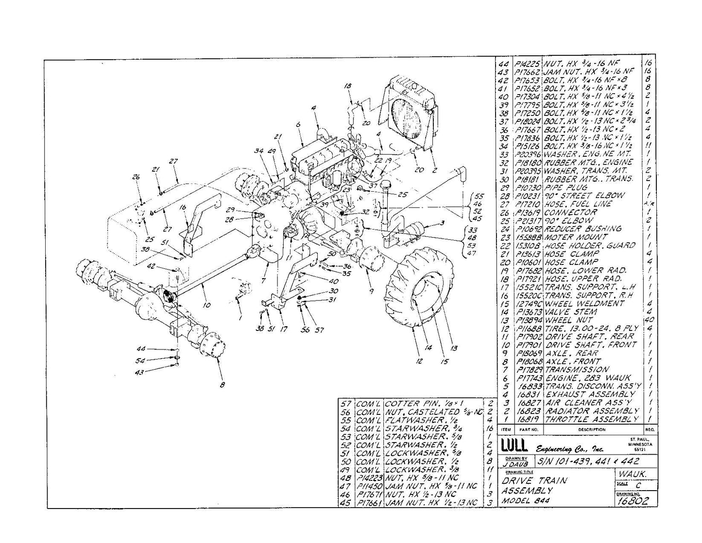 JLG LULL 844 Telehandler Parts Catalog Manual