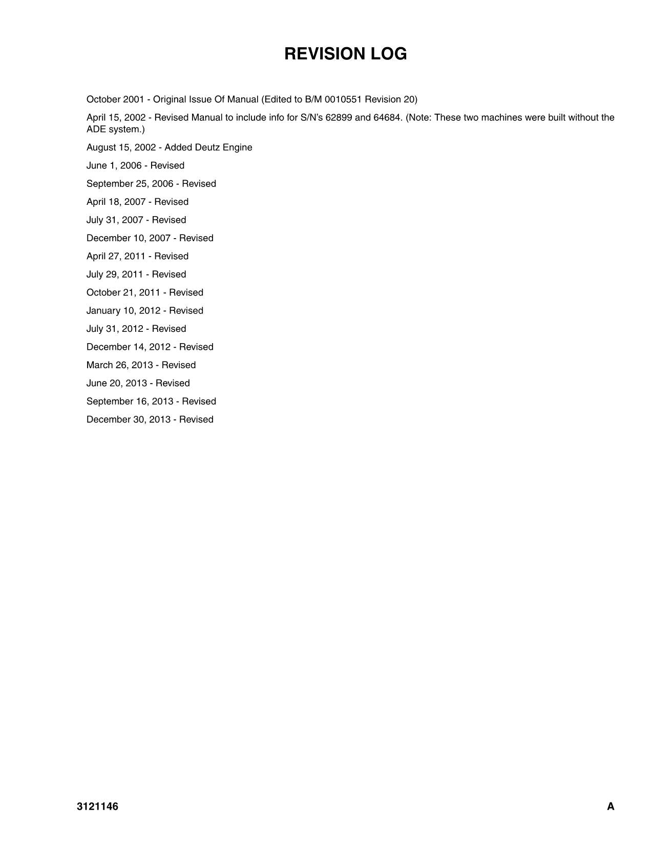 JLG 740AJ Boom Lift Parts Catalog Manual