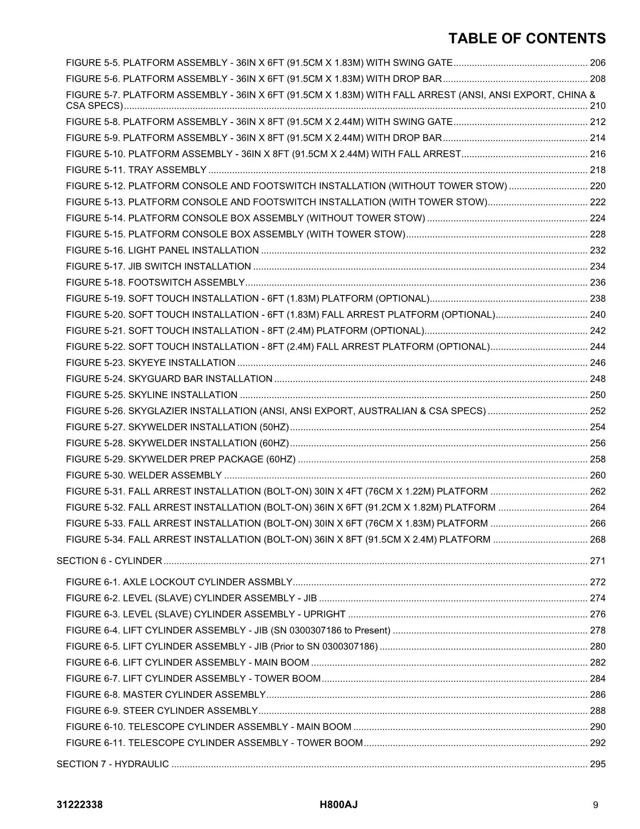 JLG H800AJ Boom Lift  Parts Catalog Hard Copy Manual