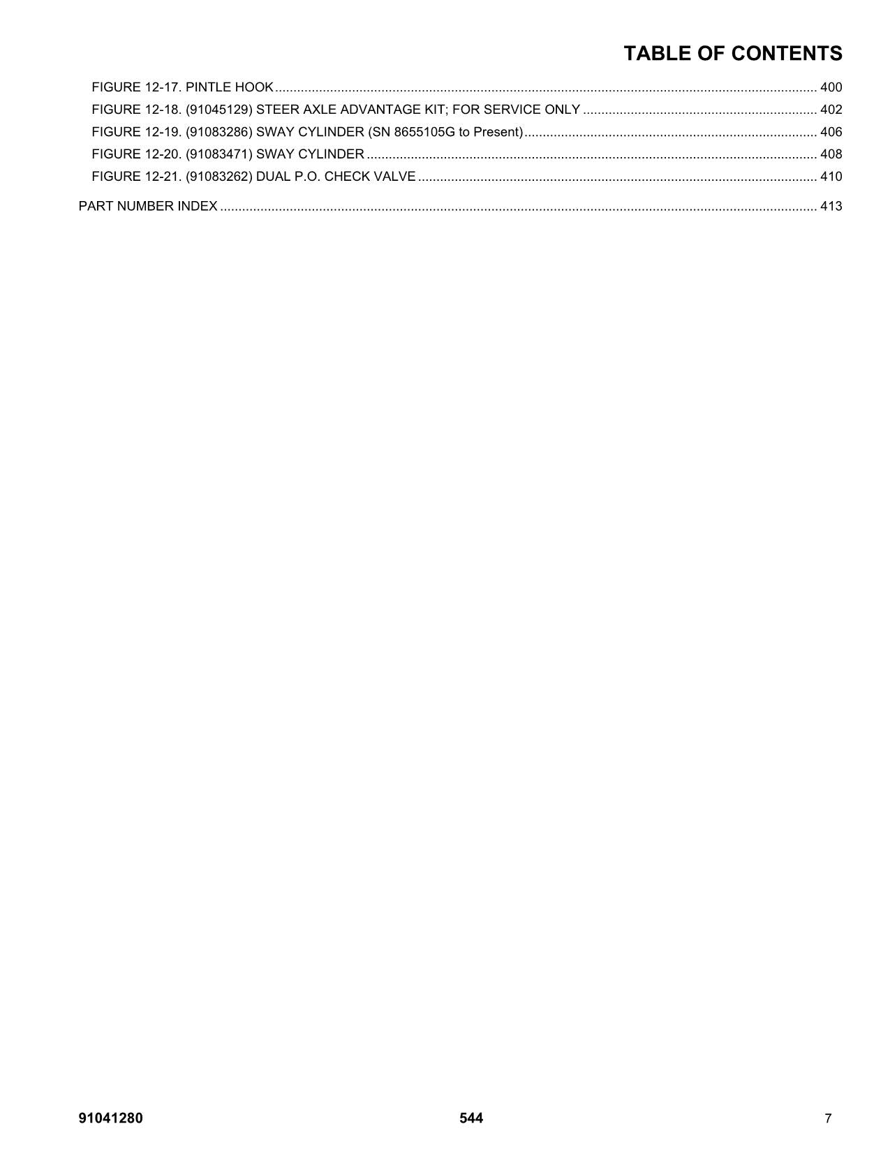 GRADALL JLG 544 Telehandler Parts Catalog Manual