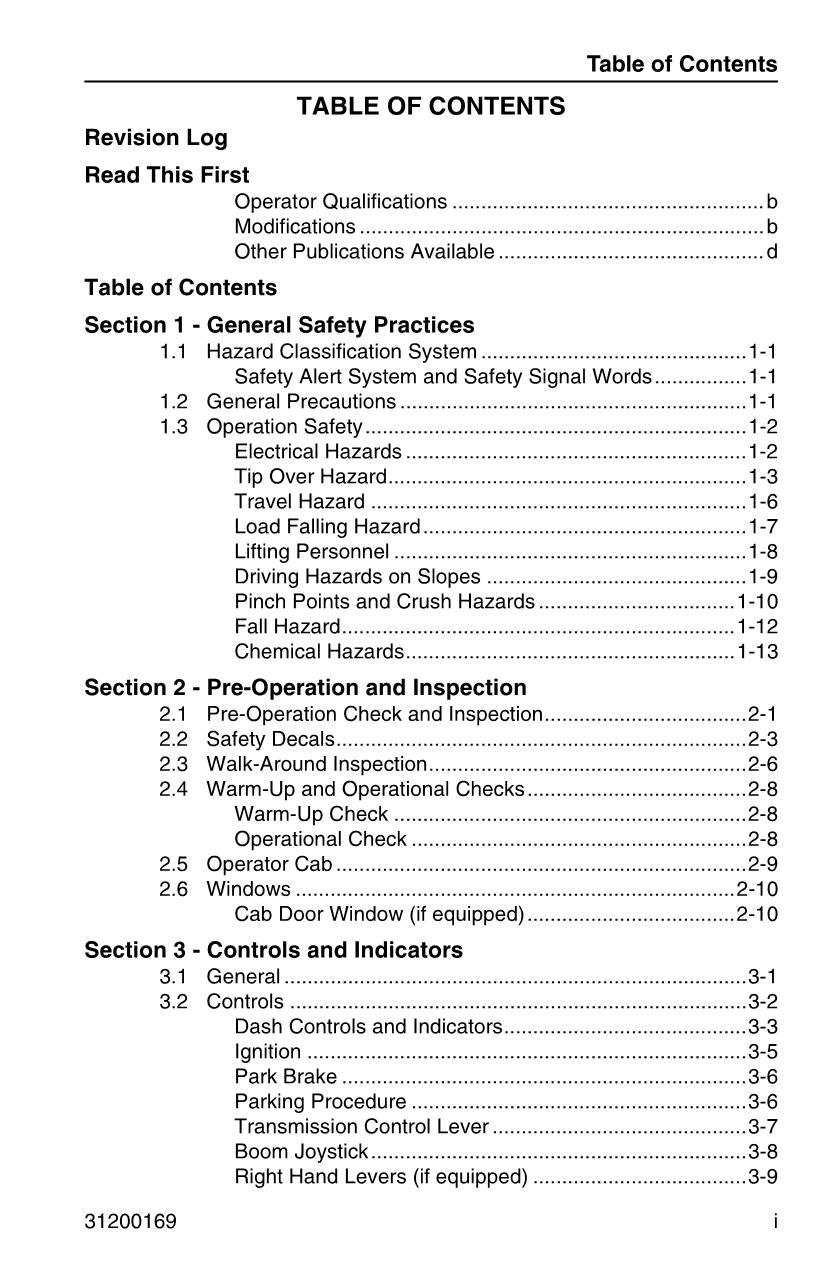 JLG 534D-10 534D-9 Telehandler Maintenance Operation Operators Manual