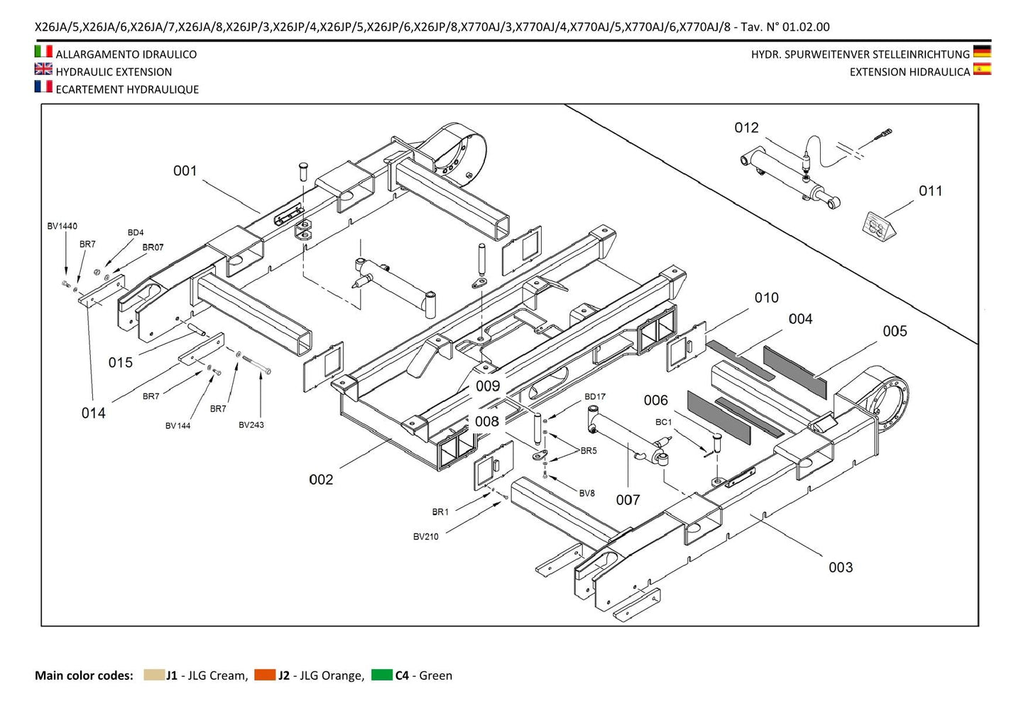 JLG X26JP X770AJ Compact Crawler Boom Parts Catalog Manual C170001399 to Present