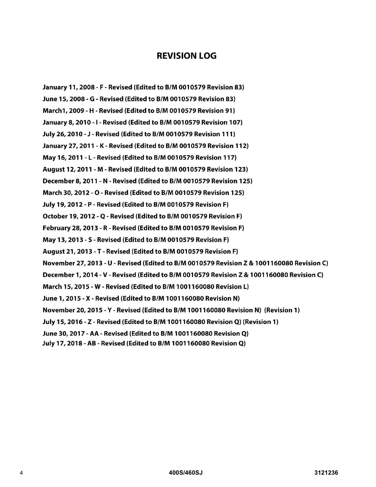 JLG 400S 460SJ Boom Lift Parts Catalog Manual