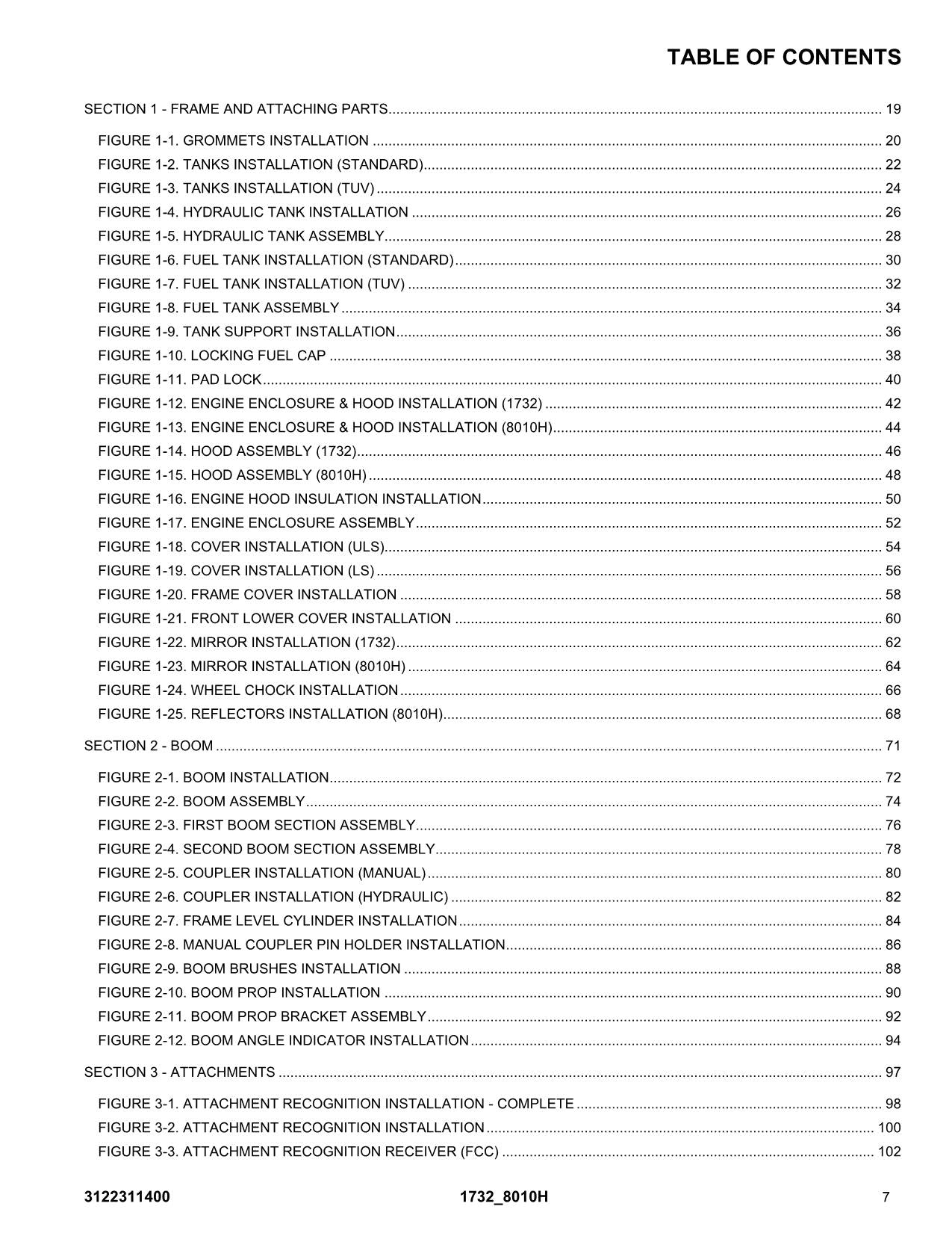 JLG 1732 8010H  Telehandler Parts Catalog Manual