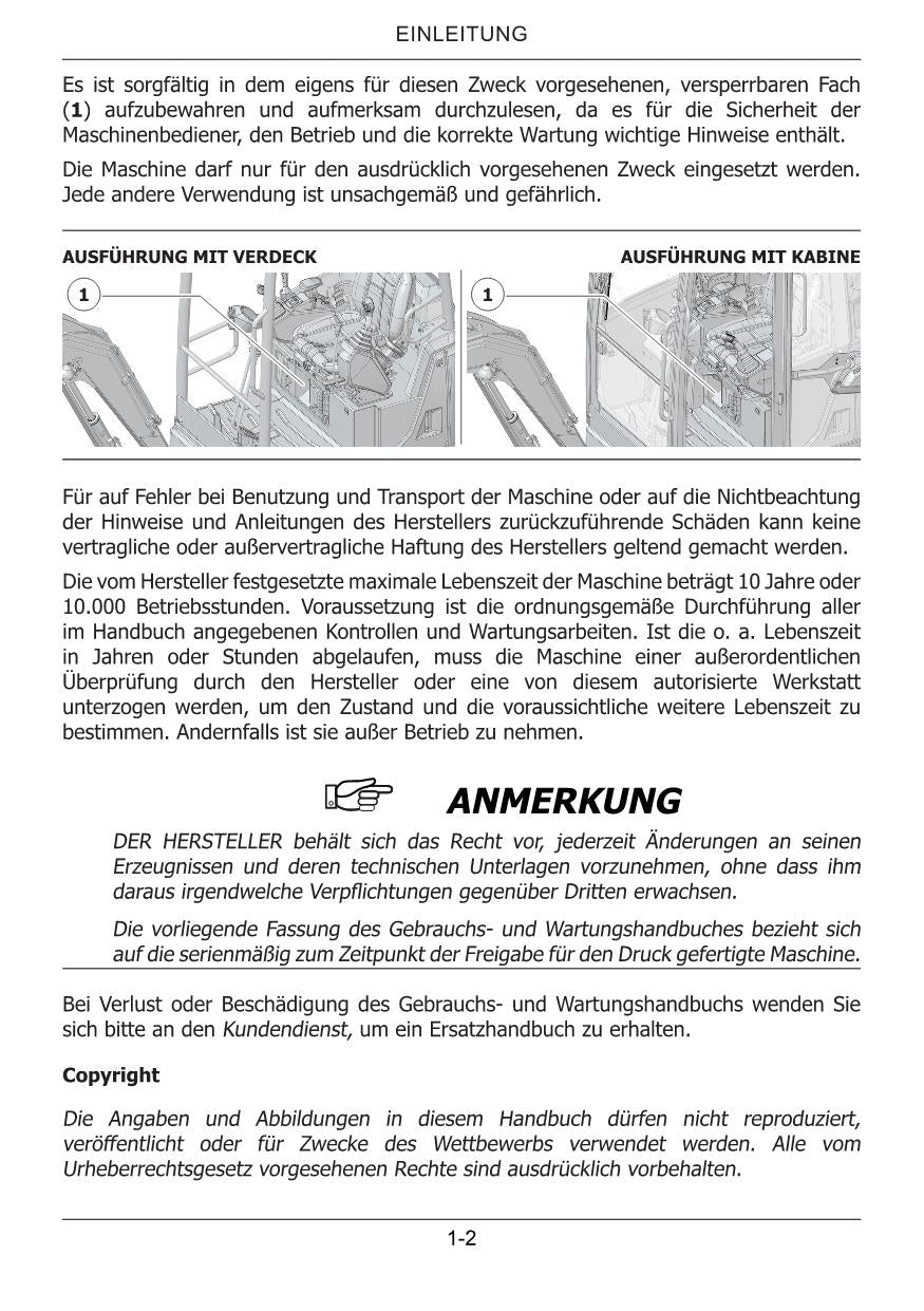 New Holland E22D Bagger Betriebsanleitung