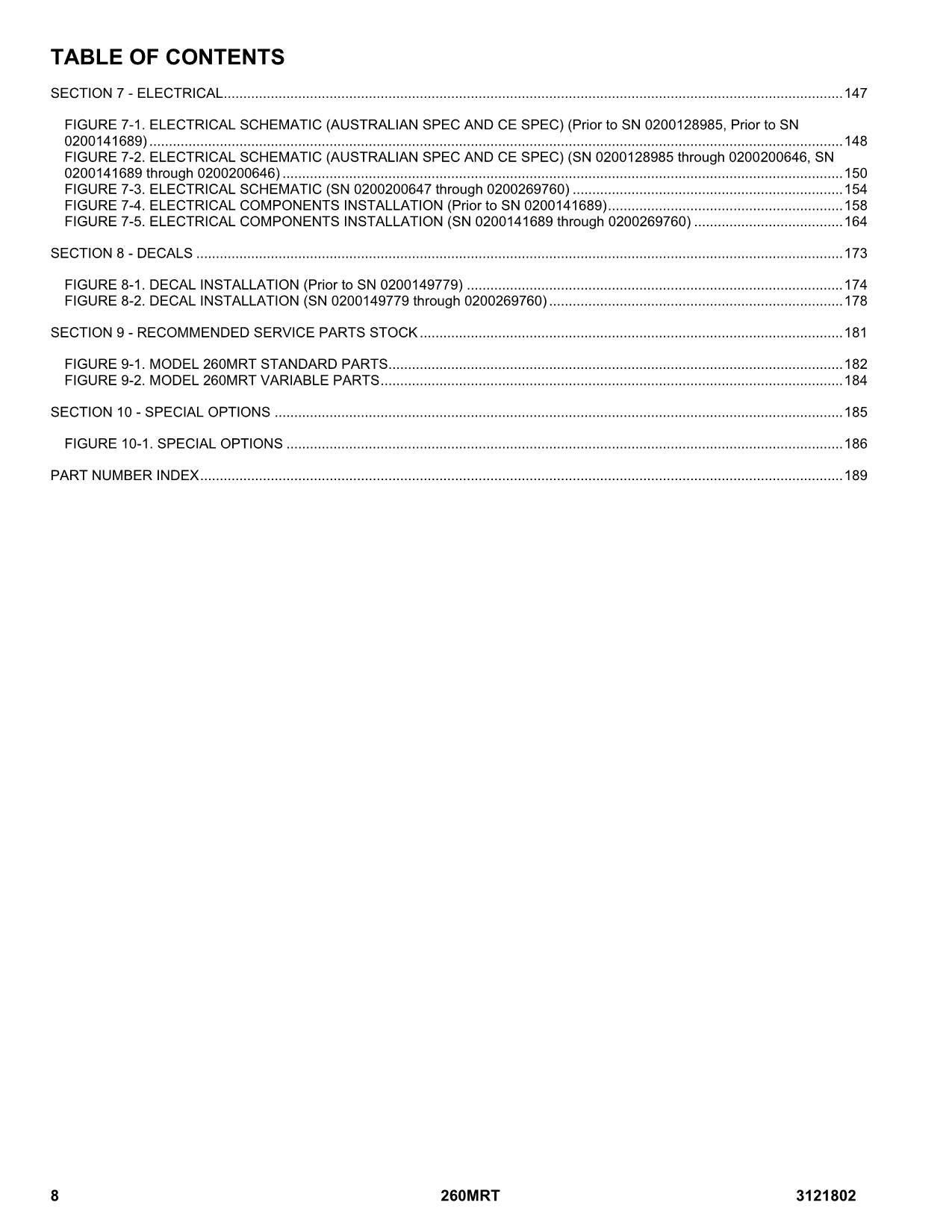 JLG 260MRT Scissor Lift Parts Catalog Manual