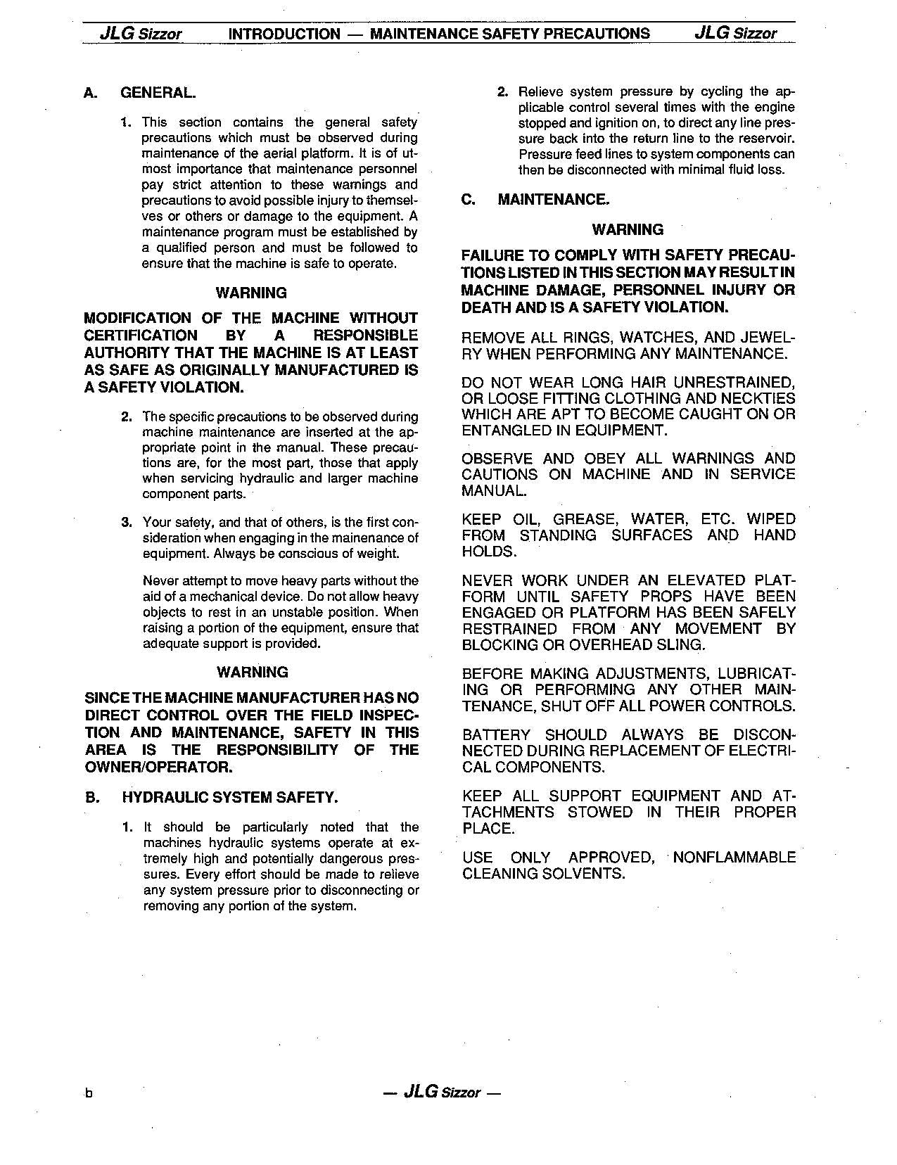 JLG CM1432 CM1432PLUS CM1732 CM2033 CM2046 Lift Operation Parts Service Manual