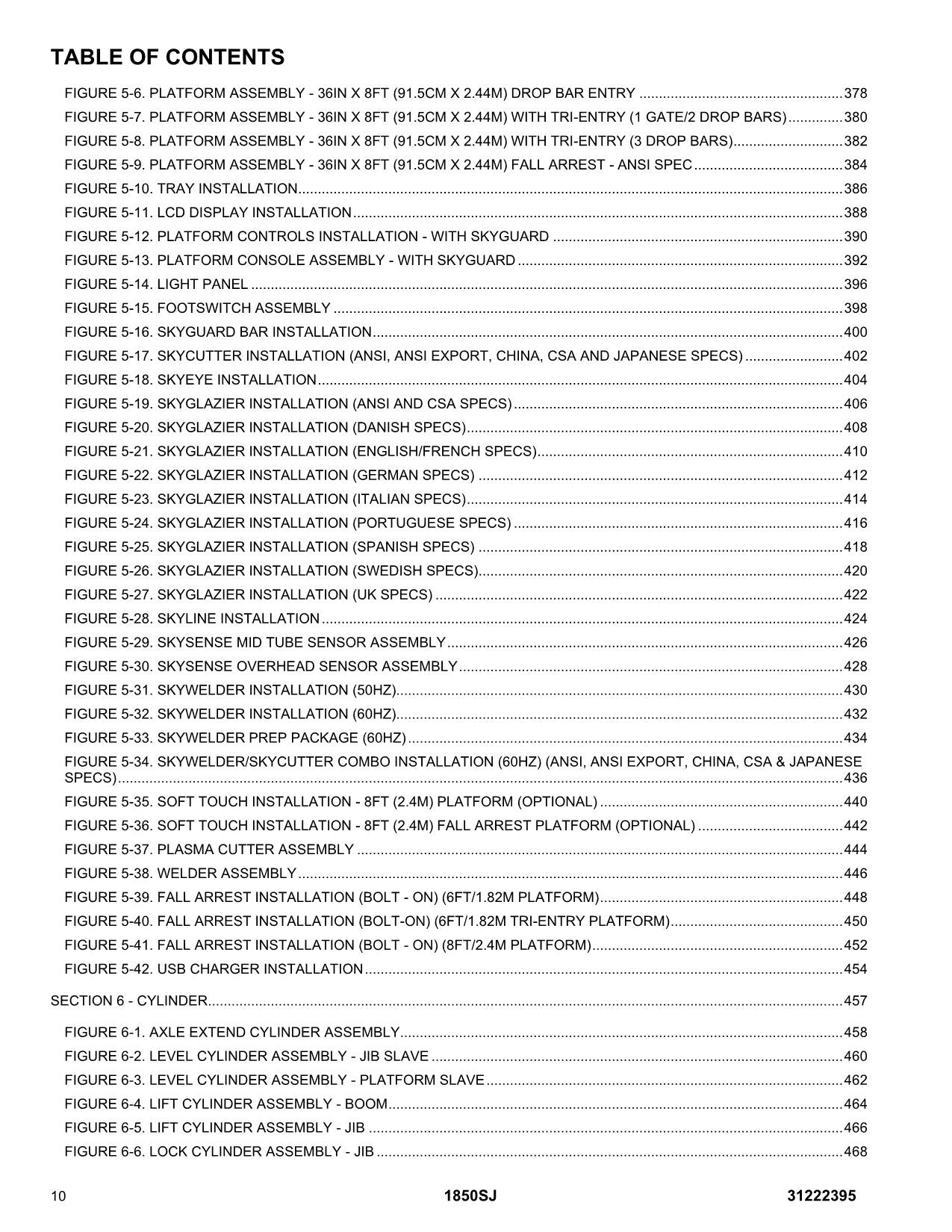 JLG 1850SJ Boom Lift  Parts Catalog Manual