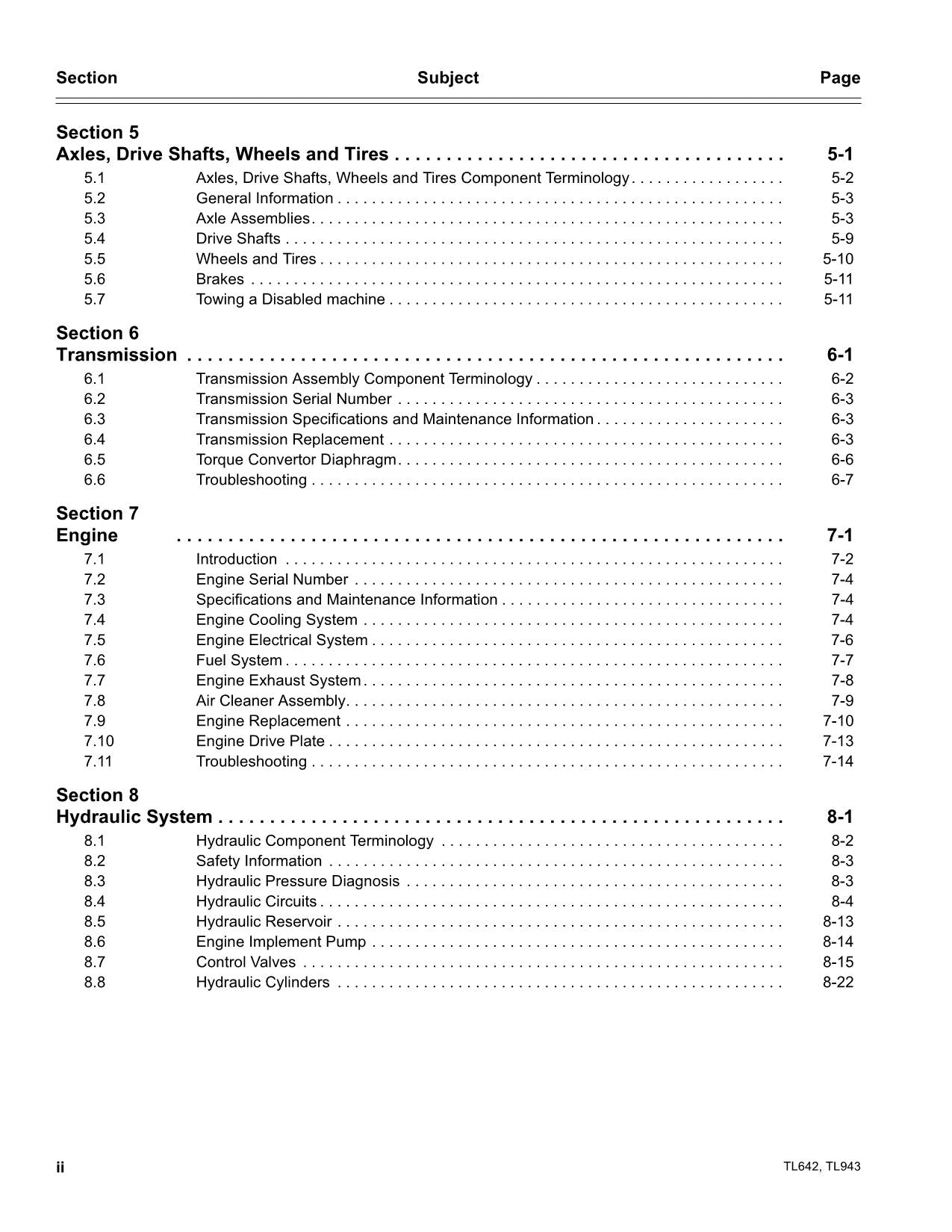 Caterpillar TL642 TL943 Telehandler Service Manual S/N TBK- TBL-