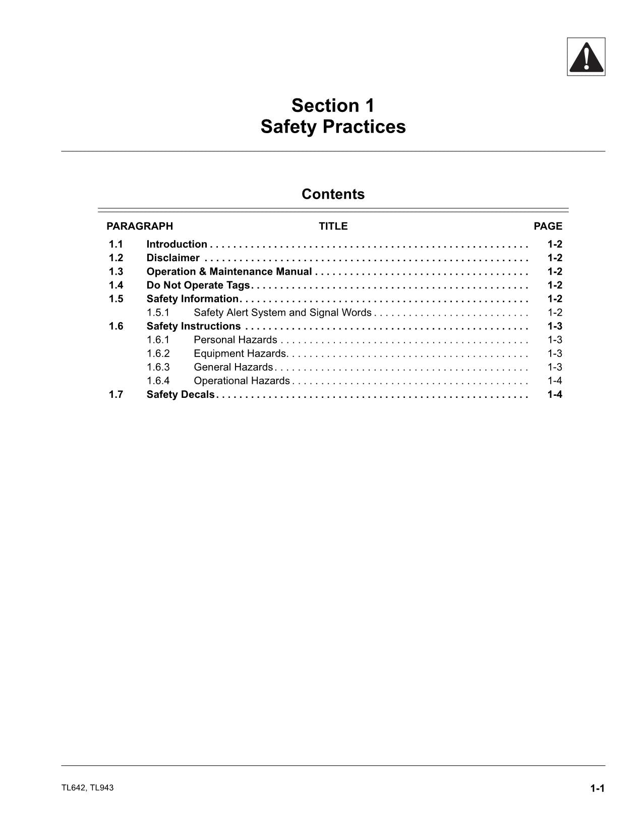 Caterpillar TL642 TL943 Telehandler Service Manual S/N TBK- TBL-