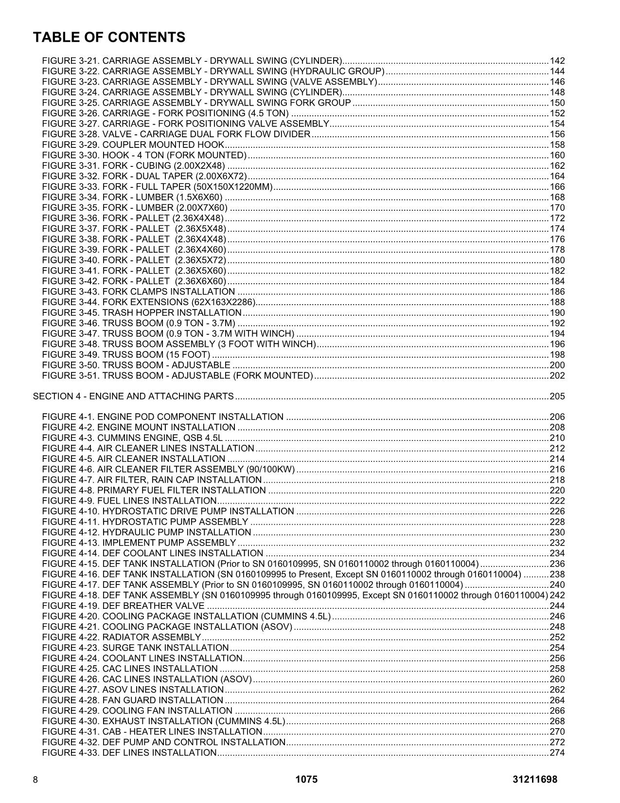 JLG 1075 Telehandler Parts Catalog Manual