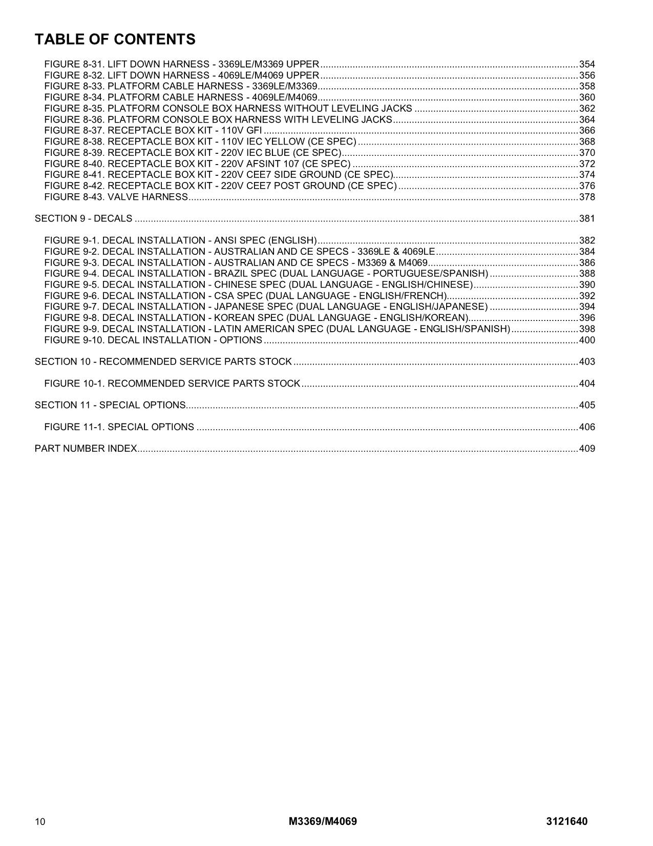 JLG 3369LE 4069LE M3369 M4069 Scissor Lift Parts Catalog Manual 3121640