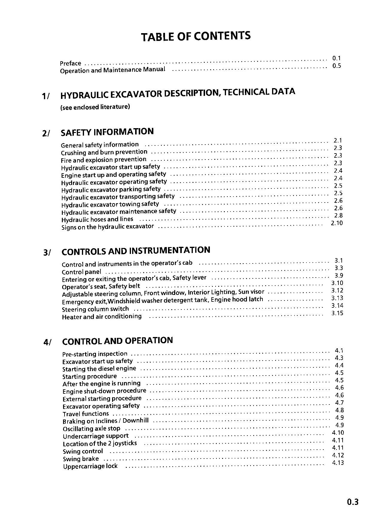 Liebherr A312 Excavator  Operators manual