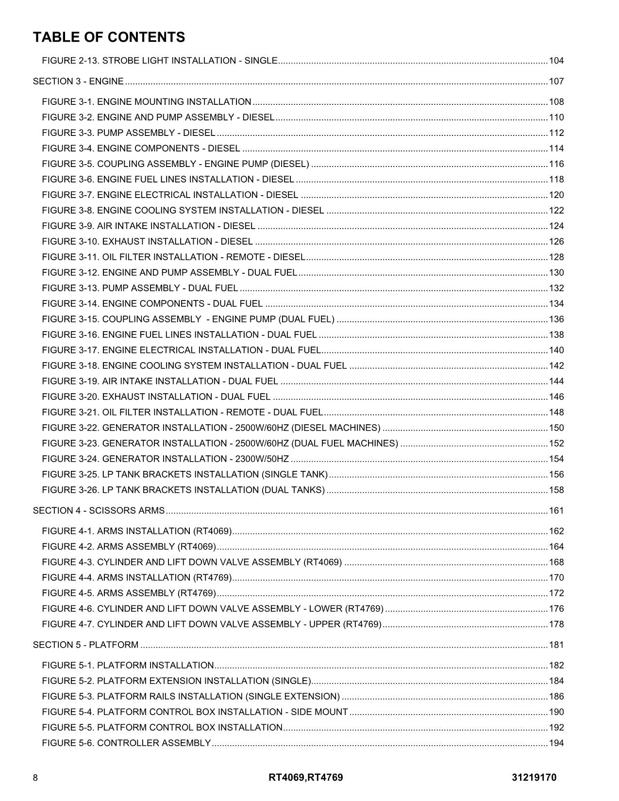 JLG RT4069 RT4769  Scissor Lift Parts Catalog Manual