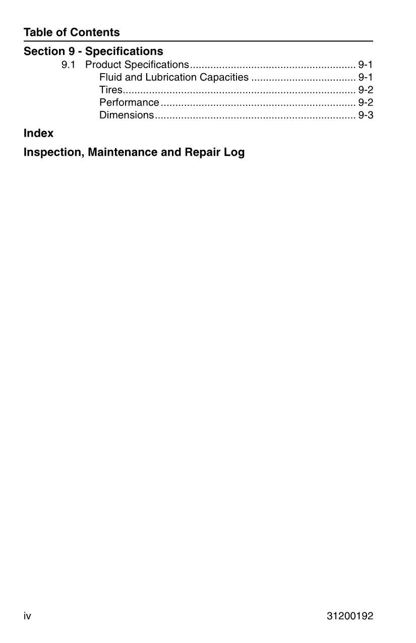 JLG G5-19A G6-23A Telehandler Maintenance Operation Operators Manual