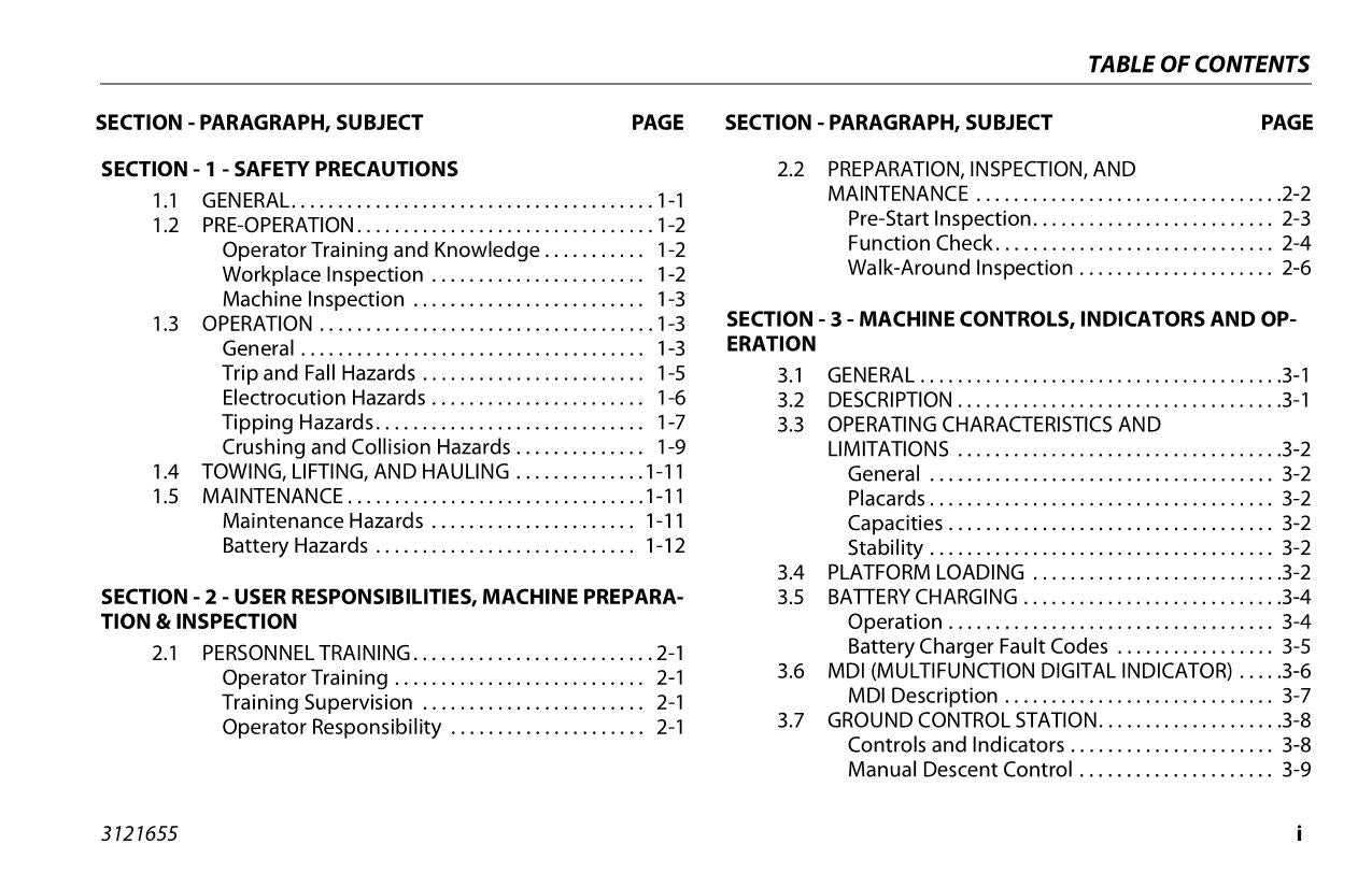 JLG 1930ES 2032ES 2632ES 2646ES 3246ES Scissor Lift Operators Manual 3121655