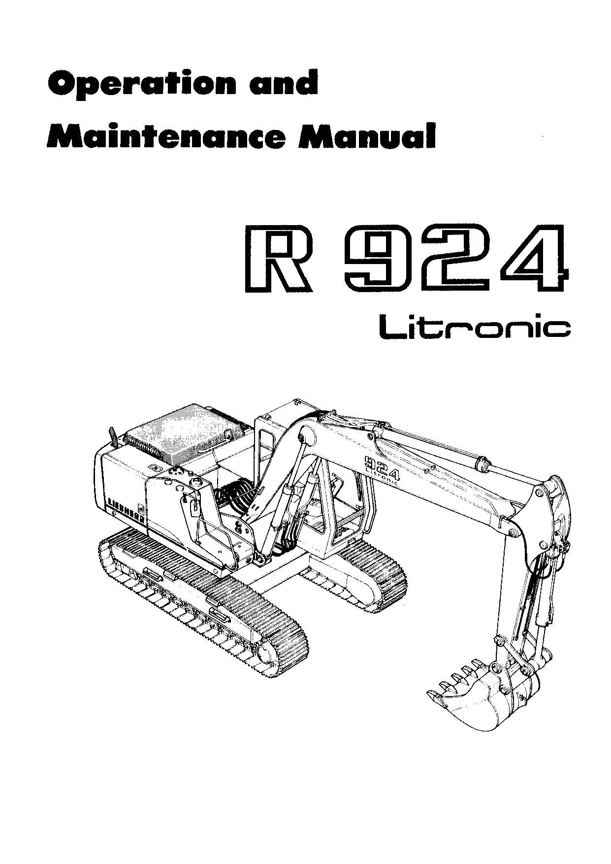 Liebherr R924 Litronic Excavator Operators manual serial 6400