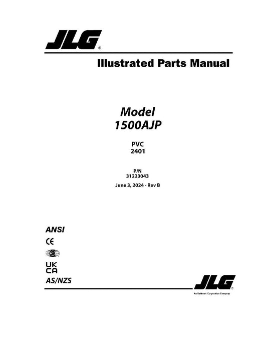 JLG 1500AJP Boom Lift Parts Catalog Manual 31223043