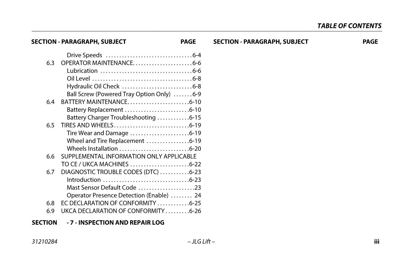 JLG DSP L DSP M DSP S DSPi-M DSPi-S Vertical Mast Operators Manual