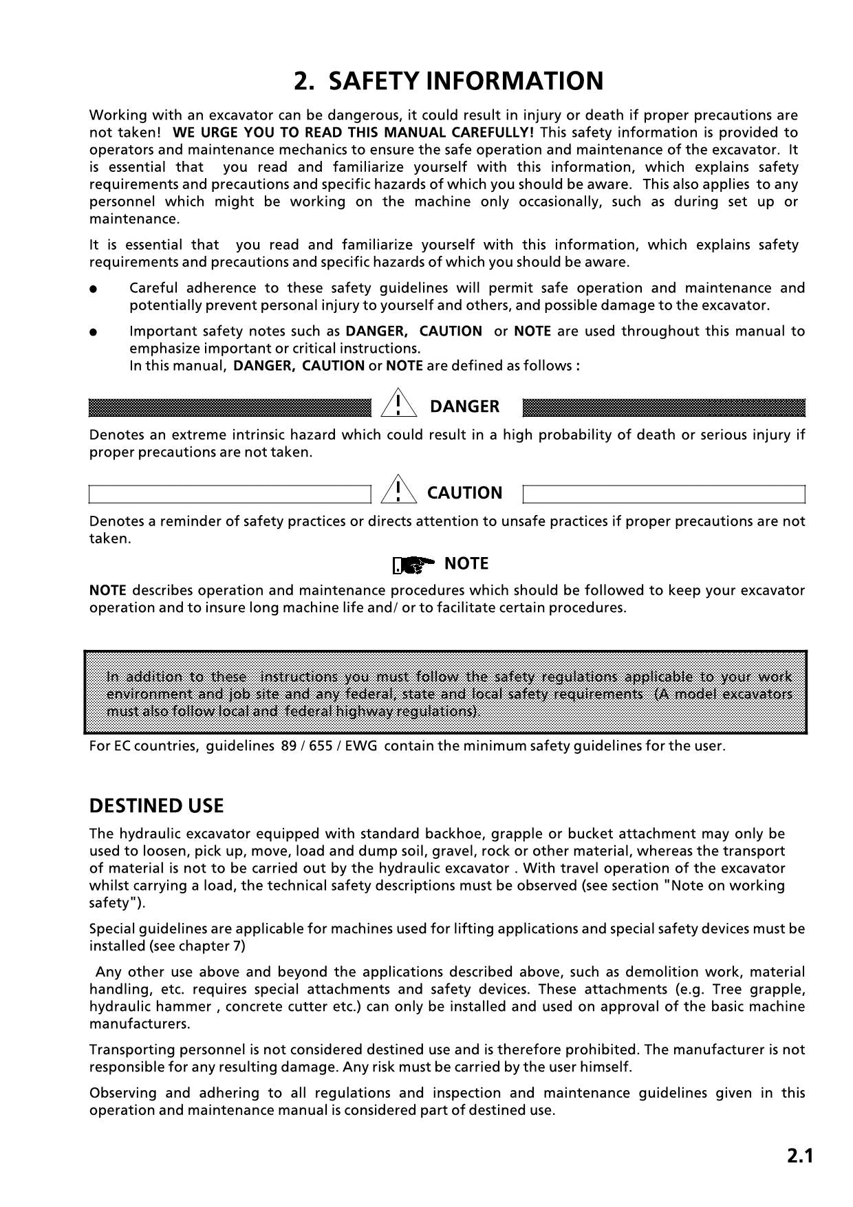 Liebherr R312 Excavator Operators manual