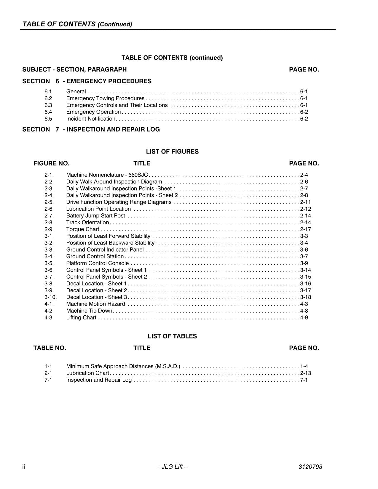 JLG 600SC 600SJC 660SJC Boom Lift Maintenance Operation Operators Manual 3120793