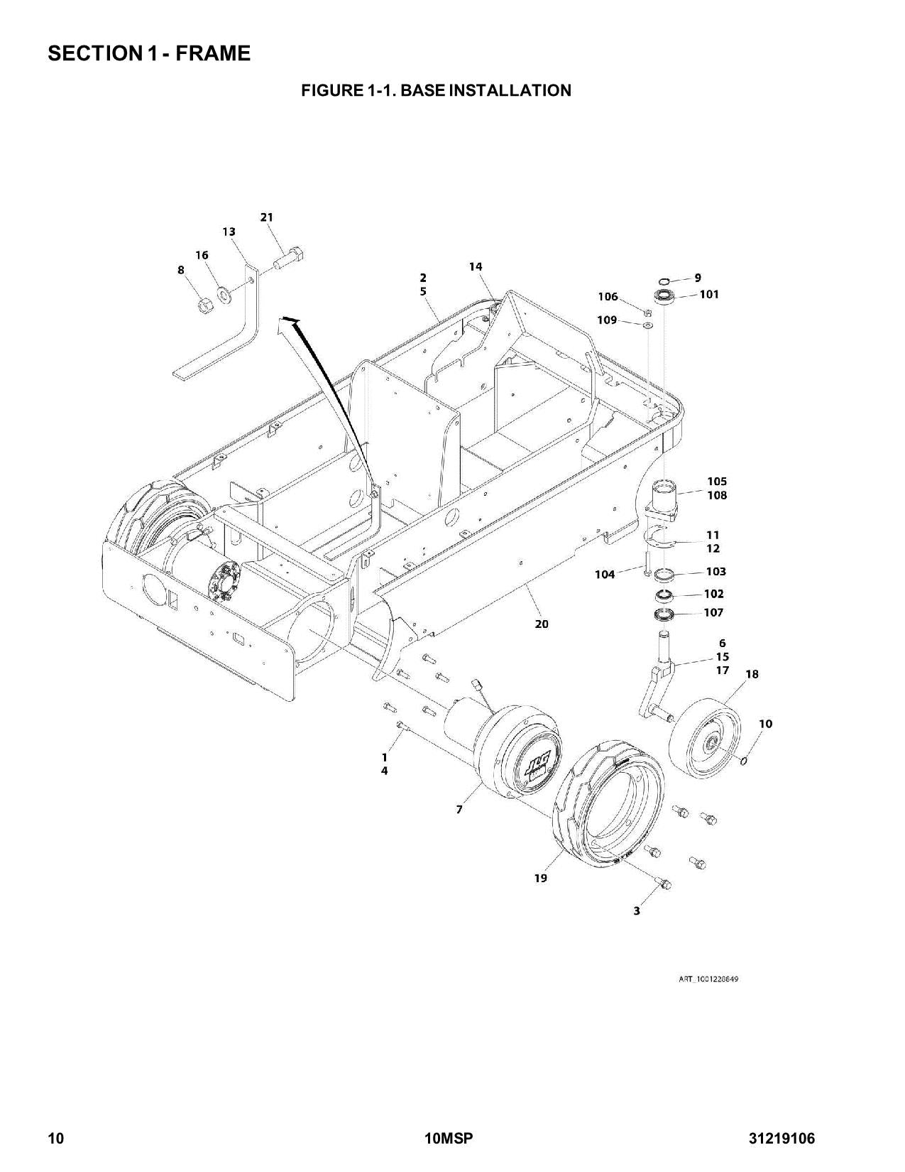 JLG 10MSP Vertical Mast Parts Catalog Manual 31219106