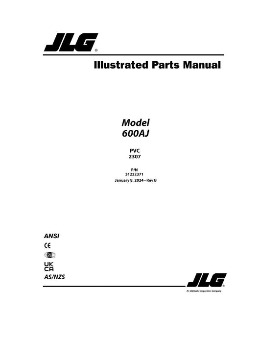 JLG 600AJ Boom Lift  Parts Catalog Manual