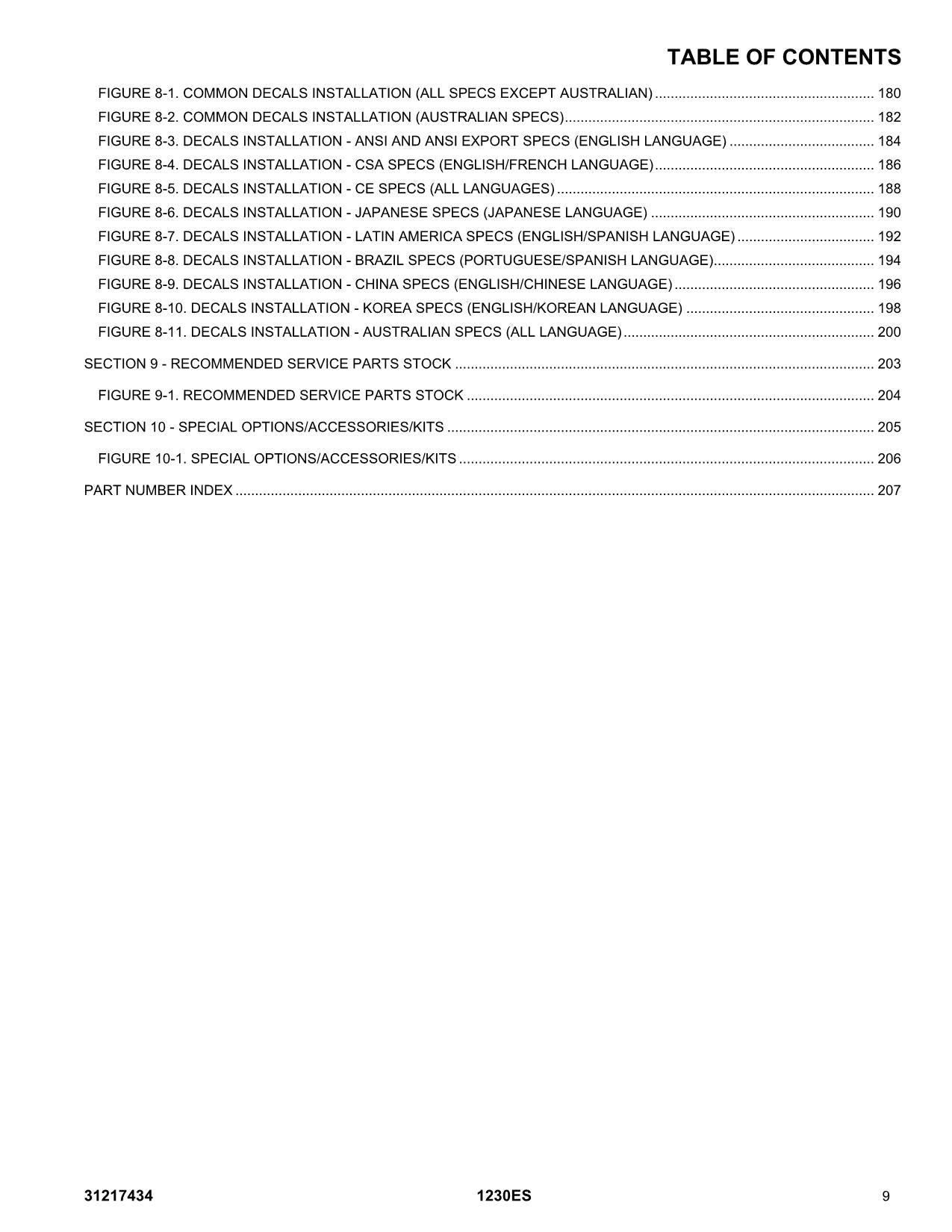 JLG 1230ES  Vertical Mast Parts Catalog Manual 31217434