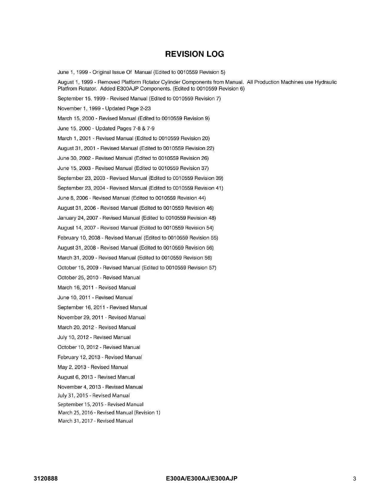 JLG E300A E300AJ E300AJP Boom Lift Parts Catalog Manual