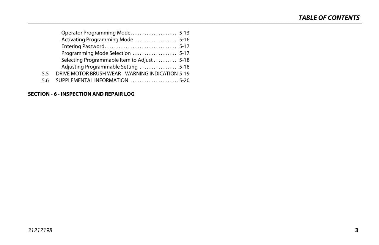 JLG 20MSP 20MVL Vertical Mast Maintenance Operation Operators Manual 31217198