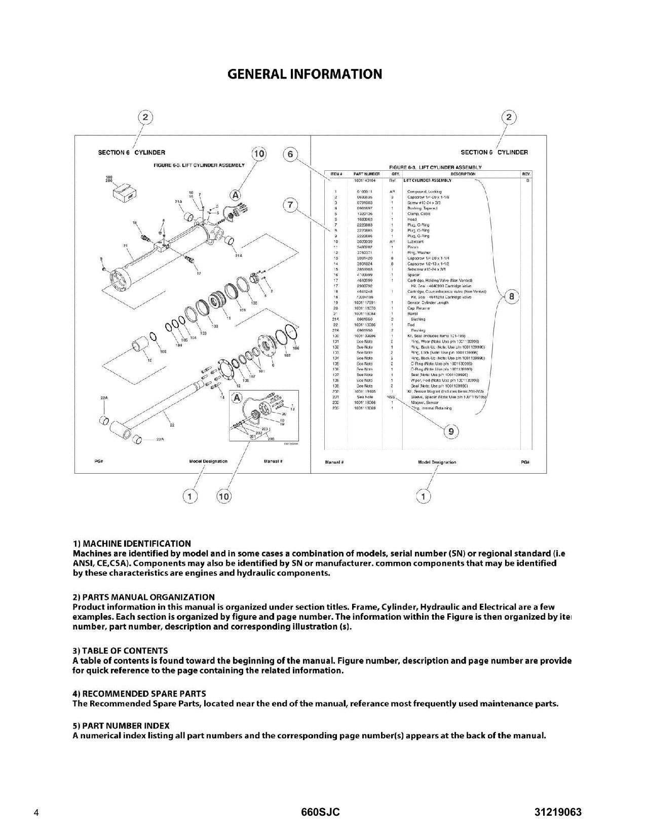 JLG 660SJC Boom Lift  Parts Catalog Manual 31219063