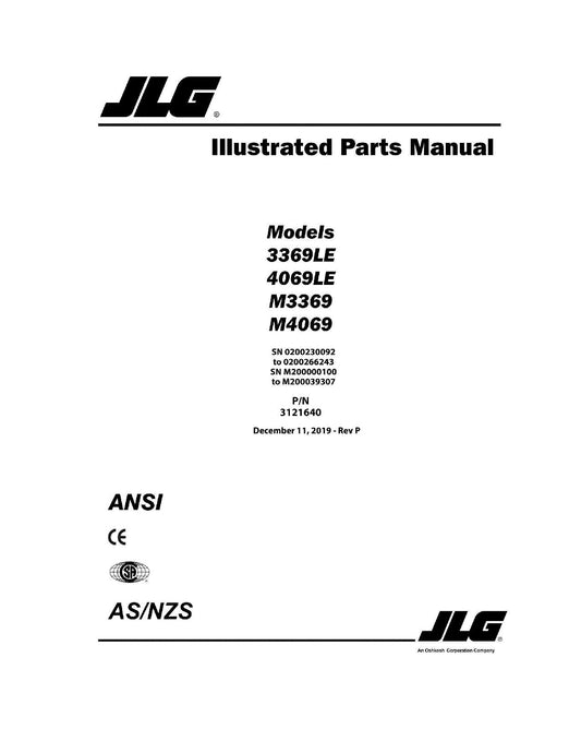 JLG 3369LE 4069LE M3369 M4069 Scissor Lift Parts Catalog Manual 3121640