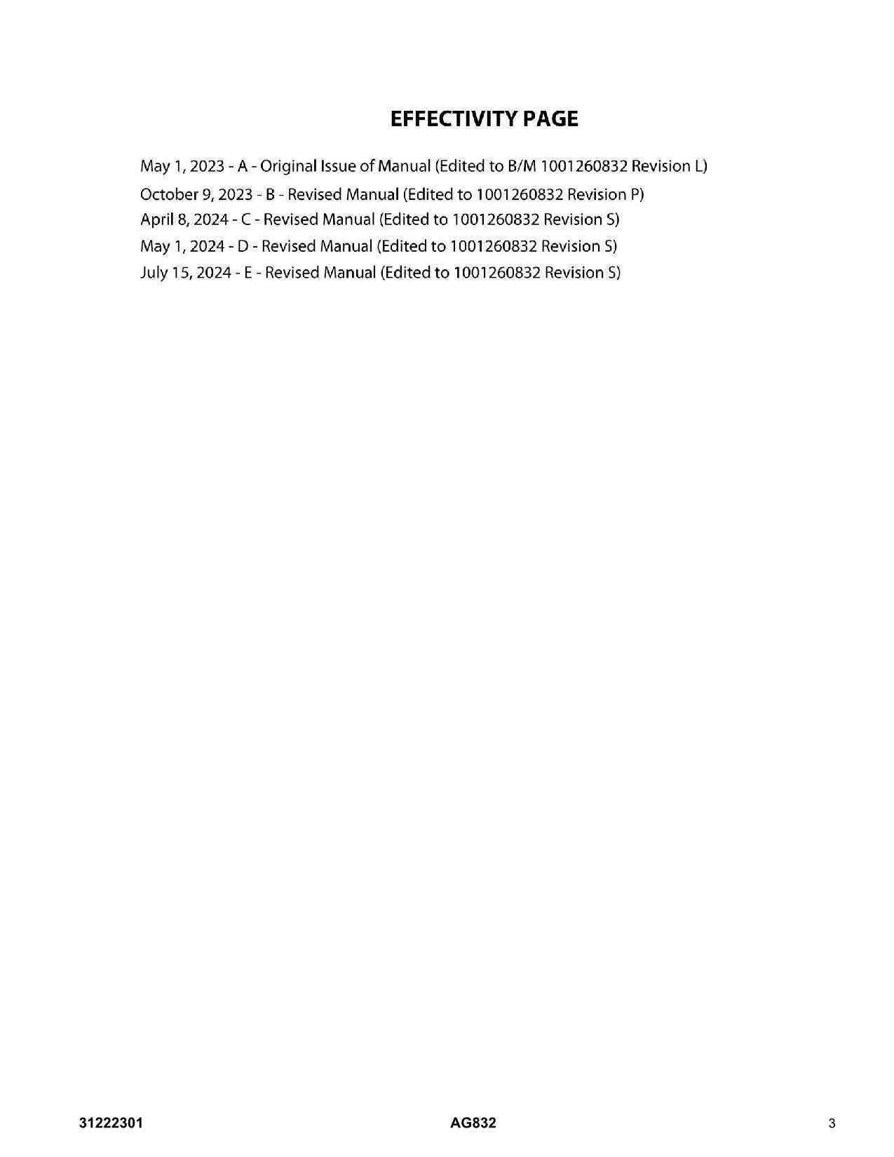 JLG 832 AG832  Telehandler Parts Catalog Manual