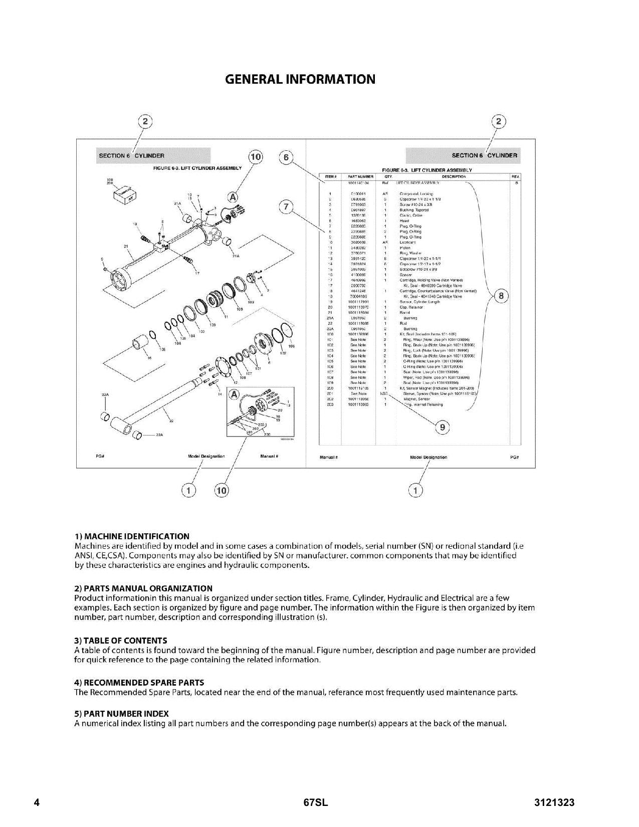 JLG 67SL Scissor Lift Parts Catalog Manual