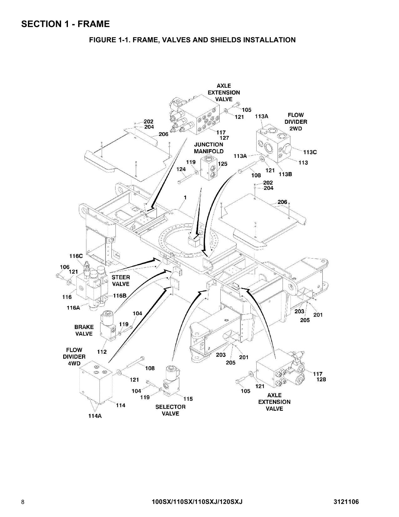 JLG 100SX 110SX 110SXJ 120SXJ Boom Lift Parts Catalog Manual 3121106