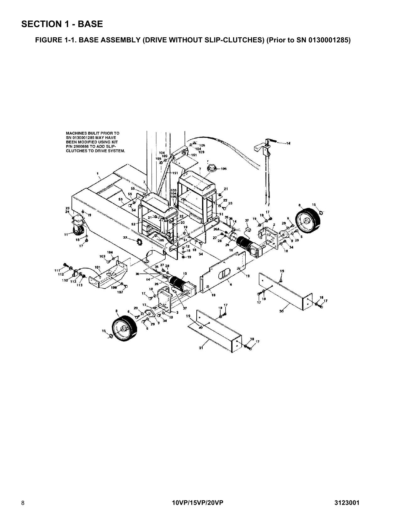 JLG 10VP 15VP 20VP Vertical Mast Operators Parts Catalog Service Manual