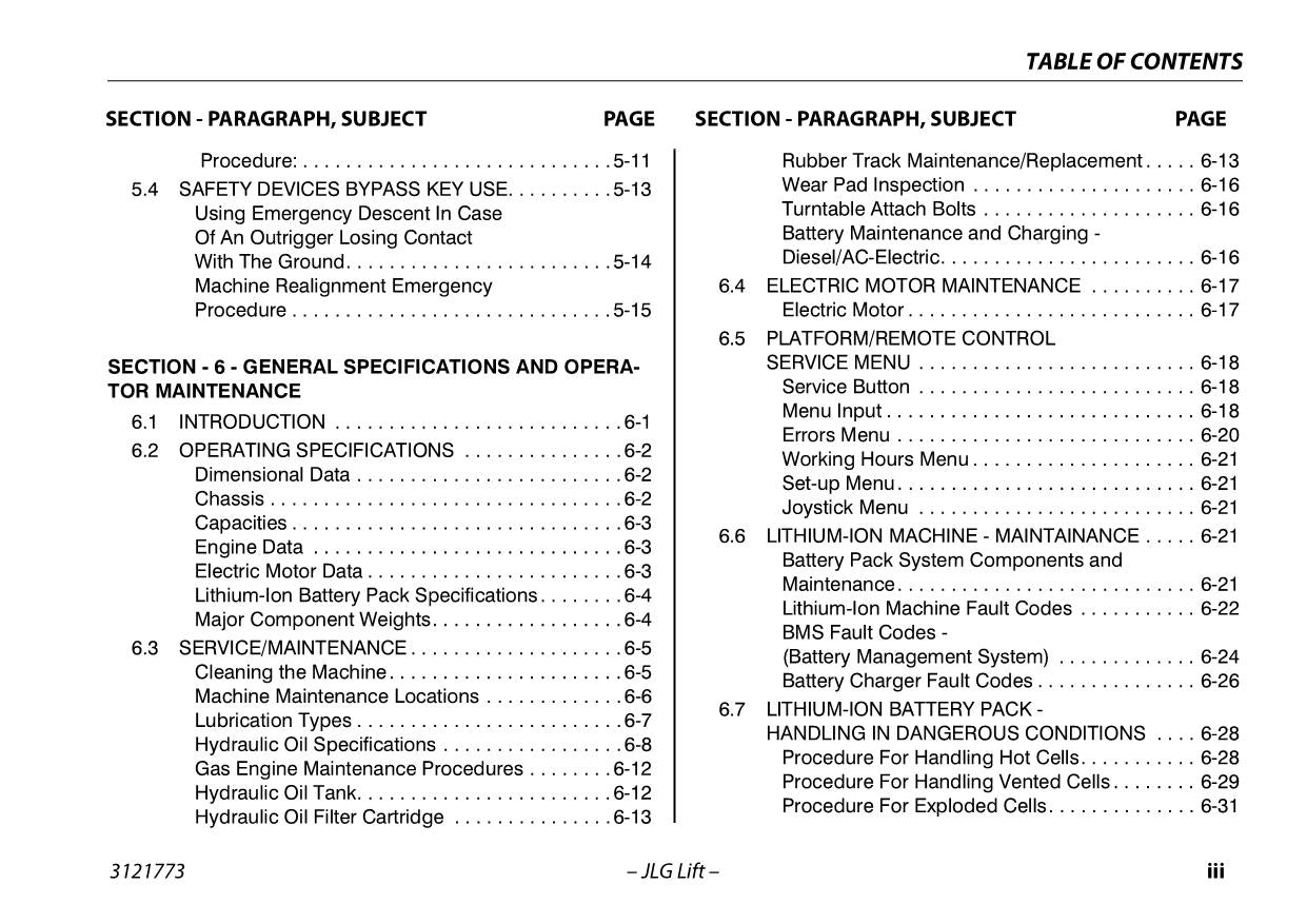 JLG X430AJ Compact Crawler Boom Maintenance Operation Operators Manual