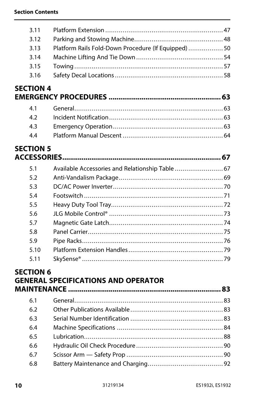 JLG ES1932 ES1932i Scissor Lift Maintenance Operation Operators Manual 31219134