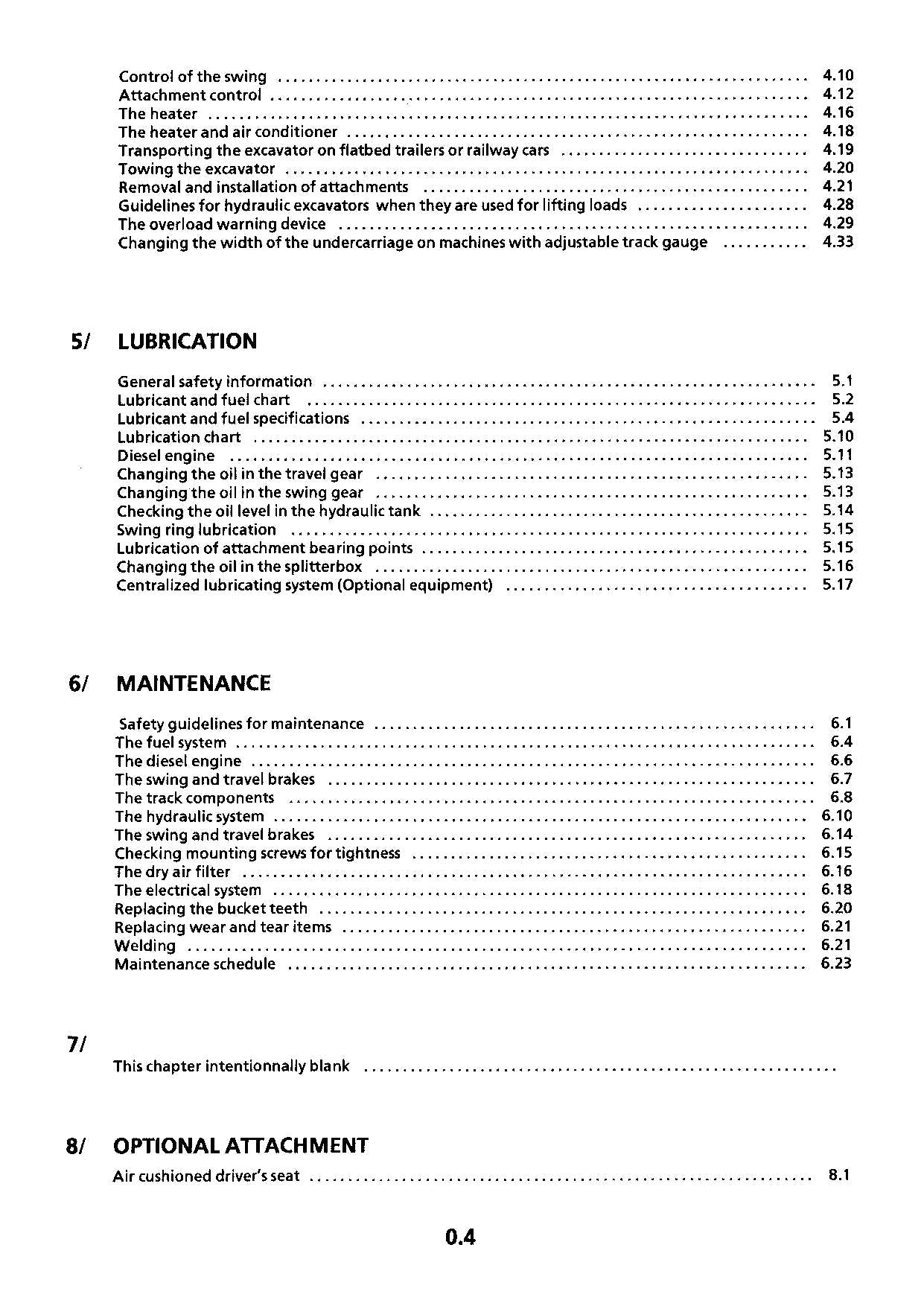 Liebherr R942 Litronic Excavator Operators manual serial .167