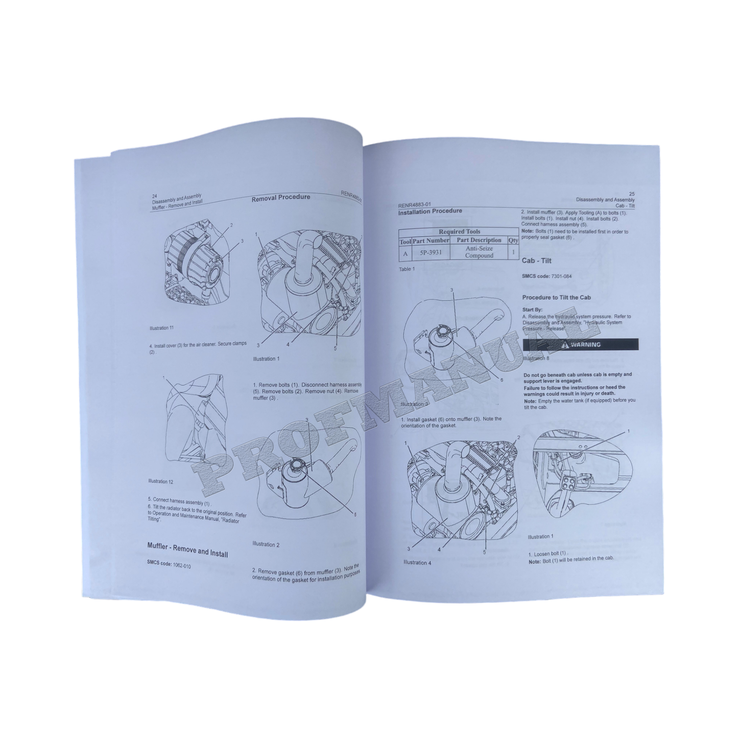 Caterpillar 267B 277B 287B Loader Engine Suppl Service Manual Disassem Assem