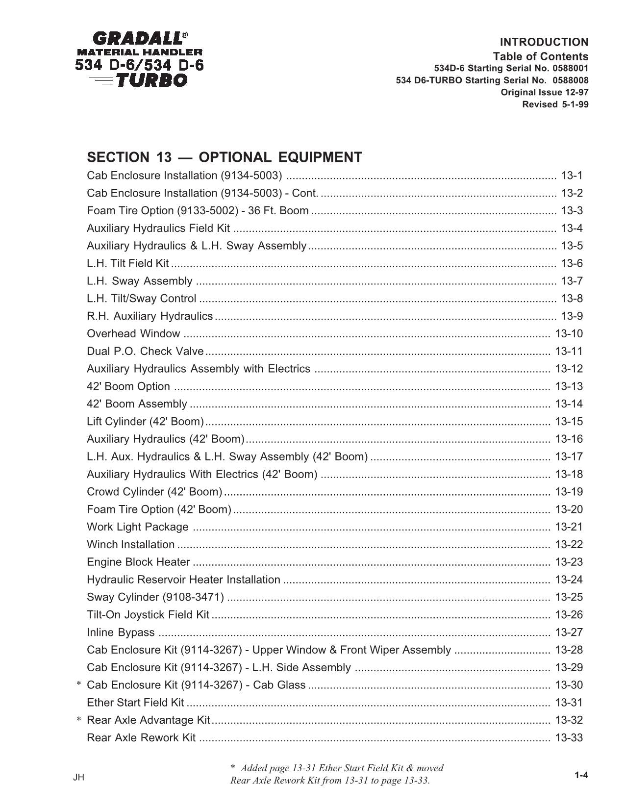 GRADALL 534D-6 534D-6T Telehandler Parts Catalog Manual