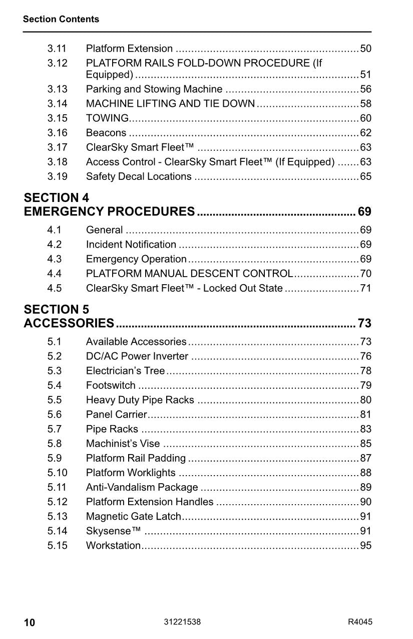 JLG R4045 Scissor Lift Maintenance Operation Operators Manual 31221538