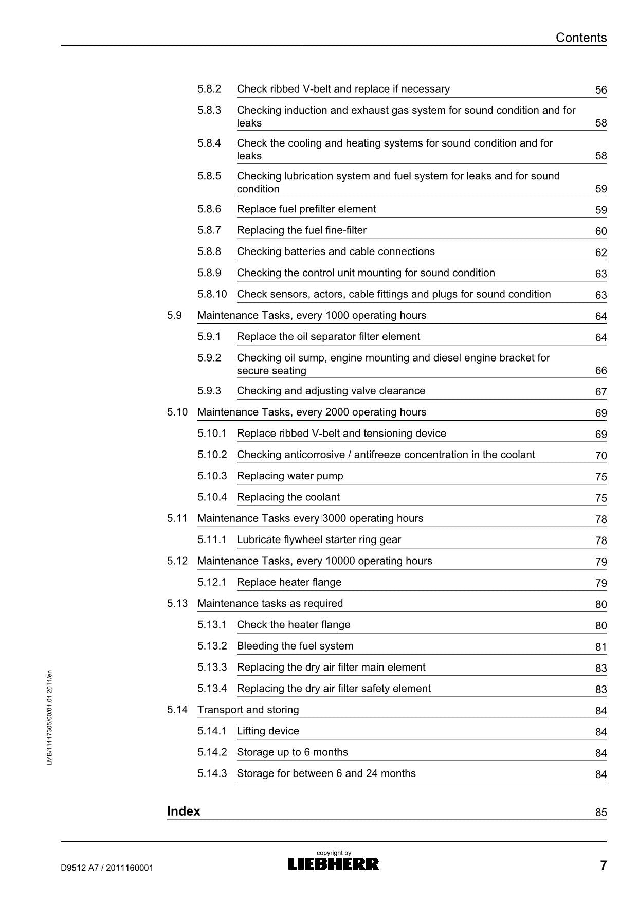 Liebherr D9512 A7 engine Operators manual