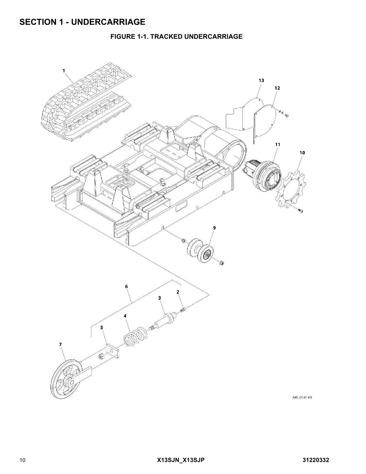 JLG X13SJN X13SJP Compact Crawler Boom Parts Catalog Manual