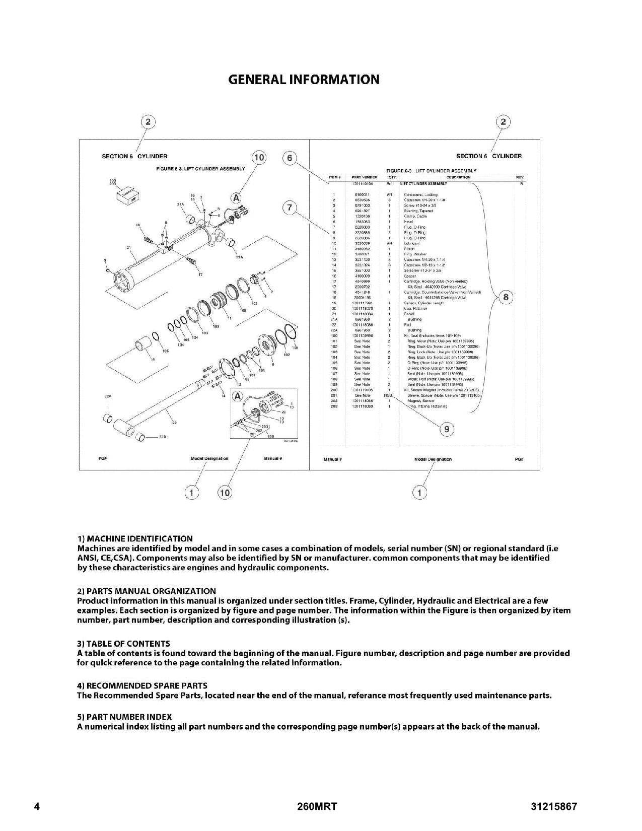 JLG 260MRT Scissor Lift Parts Catalog Hard Copy Manual