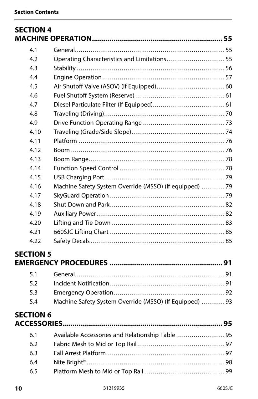 JLG 660SJC Boom Lift Maintenance Operation Operators Manual 31219935