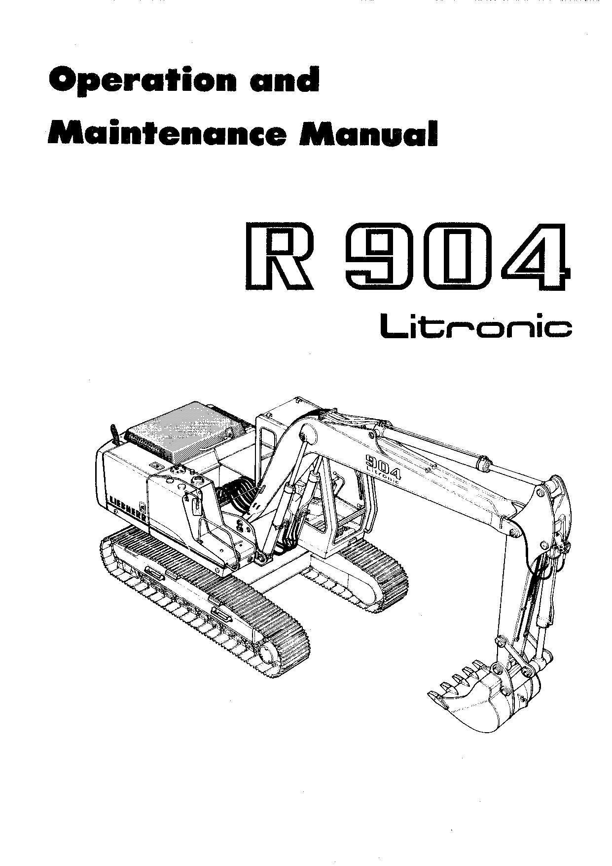 Liebherr R904 Litronic Excavator Operators manual serial 6370